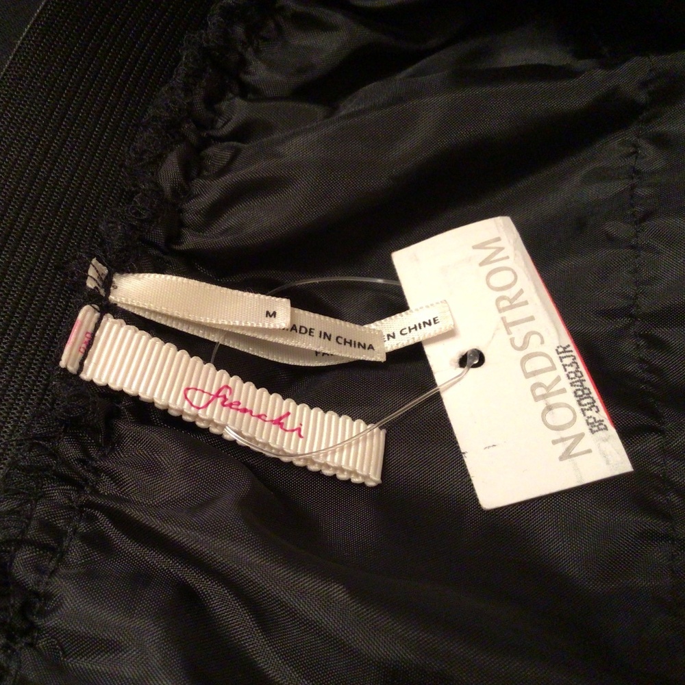 NWT Frenchi Clip Dot Ruffle Black Mini Skirt Size M - Picture 5 of 7